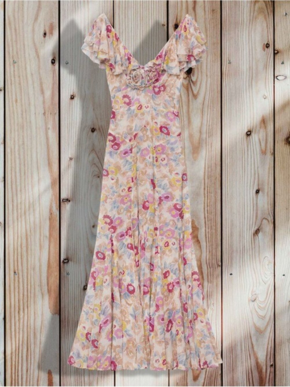 DOEN AMÉRELLE DRESSIN JARDIN DE CAMELIAS Floral V-Neck Maxi Dress, XS - Picture 4 of 9